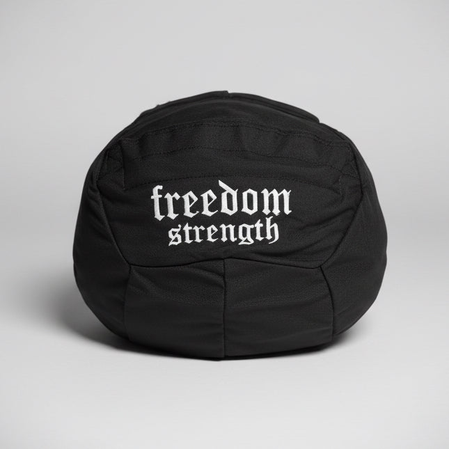 Black Atlas Sandbag with Freedom Strength embroidered on the front