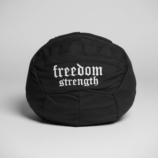 Black Atlas Sandbag with Freedom Strength embroidered on the front